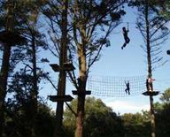 park in the trees and tree climbing adventure in the forest: leisure activities for children and adolescents in Pleumeur Bodou Brittany