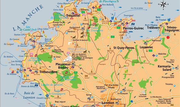 map of the Pink Granite Coast - Stereden, Village de Chalets