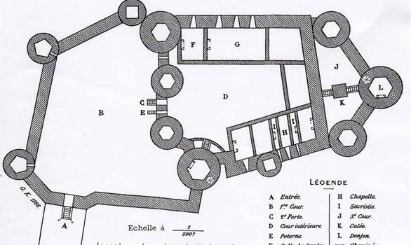 Map of the castel of Tonquedec - Stereden, Village de Chalets